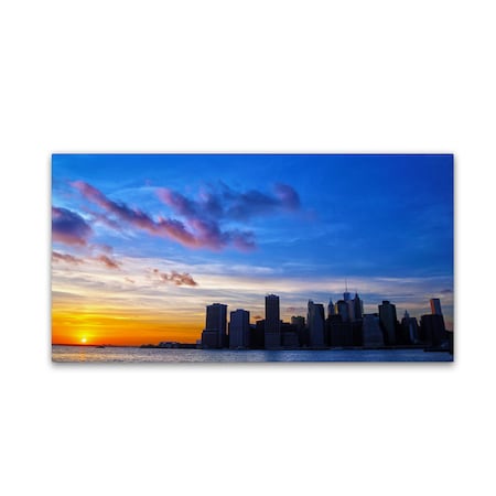CATeyes 'NYC Sunset' Canvas Art,16x32